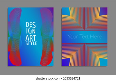 Cover design template set with abstract lines modern different color gradient style on background for decoration presentation, brochure, catalog, poster, book, magazine etc. Vector Illustration.