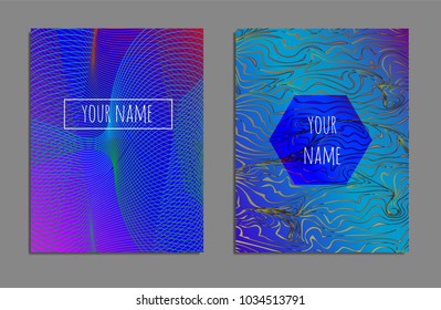 Cover design template set with abstract lines modern different color gradient style on background for decoration presentation, brochure, catalog, poster, book, magazine etc. Vector Illustration.