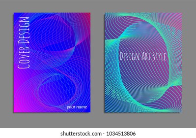 Cover design template set with abstract lines modern different color gradient style on background for decoration presentation, brochure, catalog, poster, book, magazine etc. Vector Illustration.