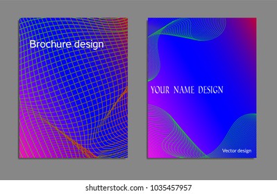 Cover design template set with abstract lines modern different color gradient style on background for decoration presentation, brochure, catalog, poster, book, magazine etc. Vector Illustration.