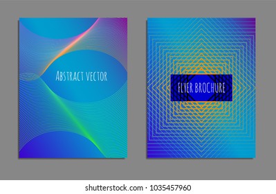 Cover design template set with abstract lines modern different color gradient style on background for decoration presentation, brochure, catalog, poster, book, magazine etc. Vector Illustration.