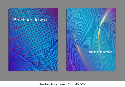 Cover design template set with abstract lines modern different color gradient style on background for decoration presentation, brochure, catalog, poster, book, magazine etc. Vector Illustration.