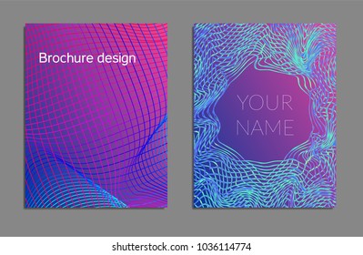 Cover design template set with abstract lines modern different color gradient style on background for decoration presentation, brochure, catalog, poster, book, magazine etc. Vector Illustration.