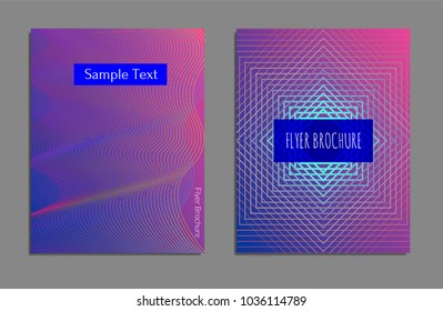 Cover design template set with abstract lines modern different color gradient style on background for decoration presentation, brochure, catalog, poster, book, magazine etc. Vector Illustration.