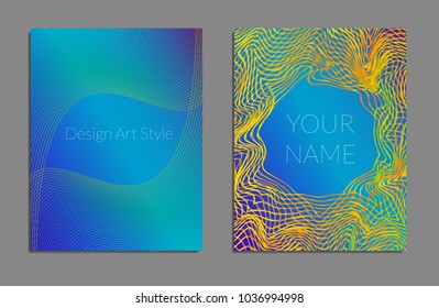 Cover design template set with abstract lines modern different color gradient style on background for decoration presentation, brochure, catalog, poster, book, magazine etc. Vector Illustration.