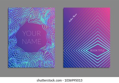 Cover design template set with abstract lines modern different color gradient style on background for decoration presentation, brochure, catalog, poster, book, magazine etc. Vector Illustration.