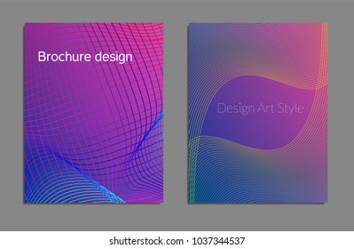 Cover design template set with abstract lines modern different color gradient style on background for decoration presentation, brochure, catalog, poster, book, magazine etc. Vector Illustration.
