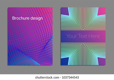Cover design template set with abstract lines modern different color gradient style on background for decoration presentation, brochure, catalog, poster, book, magazine etc. Vector Illustration.