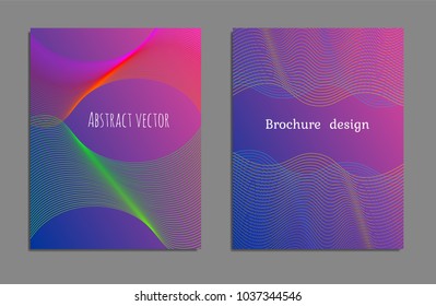 Cover design template set with abstract lines modern different color gradient style on background for decoration presentation, brochure, catalog, poster, book, magazine etc. Vector Illustration.