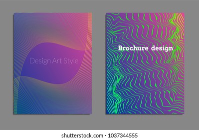 Cover design template set with abstract lines modern different color gradient style on background for decoration presentation, brochure, catalog, poster, book, magazine etc. Vector Illustration.