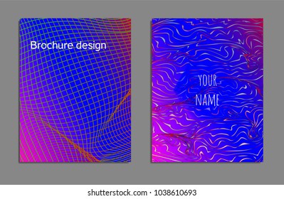 Cover design template set with abstract lines modern different color gradient style on background for decoration presentation, brochure, catalog, poster, book, magazine etc. Vector Illustration.