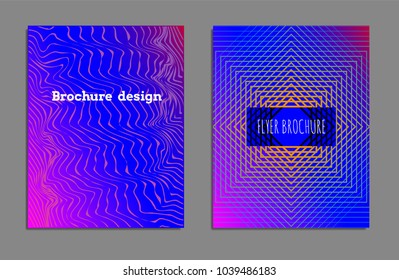 Cover design template set with abstract lines modern different color gradient style on background for decoration presentation, brochure, catalog, poster, book, magazine etc. Vector Illustration.