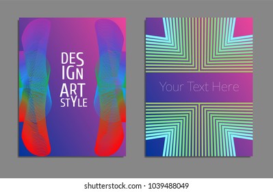 Cover design template set with abstract lines modern different color gradient style on background for decoration presentation, brochure, catalog, poster, book, magazine etc. Vector Illustration.
