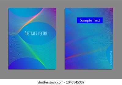 Cover design template set with abstract lines modern different color gradient style on background for decoration presentation, brochure, catalog, poster, book, magazine etc. Vector Illustration.