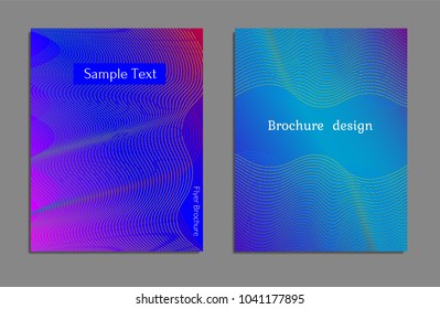 Cover design template set with abstract lines modern different color gradient style on background for decoration presentation, brochure, catalog, poster, book, magazine etc. Vector Illustration.