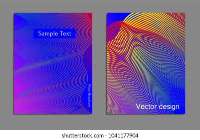 Cover design template set with abstract lines modern different color gradient style on background for decoration presentation, brochure, catalog, poster, book, magazine etc. Vector Illustration.