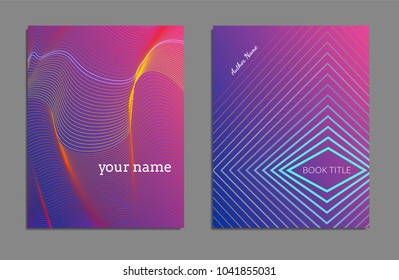 Cover design template set with abstract lines modern different color gradient style on background for decoration presentation, brochure, catalog, poster, book, magazine etc. Vector Illustration.