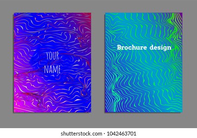 Cover design template set with abstract lines modern different color gradient style on background for decoration presentation, brochure, catalog, poster, book, magazine etc. Vector Illustration.