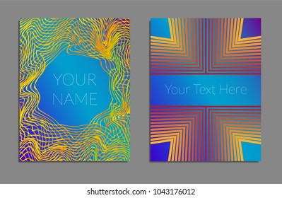 Cover design template set with abstract lines modern different color gradient style on background for decoration presentation, brochure, catalog, poster, book, magazine etc. Vector Illustration.