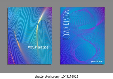 Cover design template set with abstract lines modern different color gradient style on background for decoration presentation, brochure, catalog, poster, book, magazine etc. Vector Illustration.