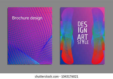 Cover design template set with abstract lines modern different color gradient style on background for decoration presentation, brochure, catalog, poster, book, magazine etc. Vector Illustration.