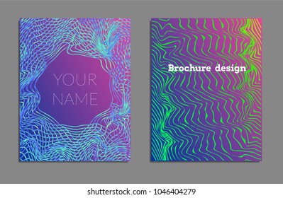 Cover design template set with abstract lines modern different color gradient style on background for decoration presentation, brochure, catalog, poster, book, magazine etc. Vector Illustration.