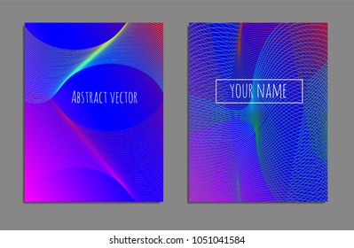 Cover design template set with abstract lines modern different color gradient style on background for decoration presentation, brochure, catalog, poster, book, magazine etc. Vector Illustration.