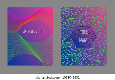 Cover design template set with abstract lines modern different color gradient style on background for decoration presentation, brochure, catalog, poster, book, magazine etc. Vector Illustration.