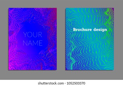Cover design template set with abstract lines modern different color gradient style on background for decoration presentation, brochure, catalog, poster, book, magazine etc. Vector Illustration.