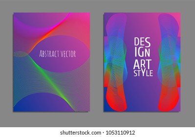Cover design template set with abstract lines modern different color gradient style on background for decoration presentation, brochure, catalog, poster, book, magazine etc. Vector Illustration.