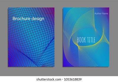 Cover design template set with abstract lines modern different color gradient style on background for decoration presentation, brochure, catalog, poster, book, magazine etc. Vector Illustration.