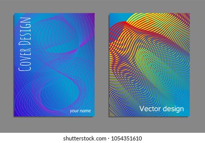 Cover design template set with abstract lines modern different color gradient style on background for decoration presentation, brochure, catalog, poster, book, magazine etc. Vector Illustration.