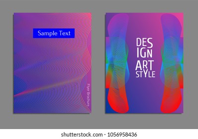 Cover design template set with abstract lines modern different color gradient style on background for decoration presentation, brochure, catalog, poster, book, magazine etc. Vector Illustration.