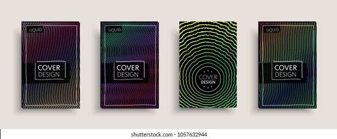 Cover design template, set with abstract fluid colors. Business modern A4 page layout. Colorful vector covers for branding, book, poster, banner, catalog,report,document or any pages.Blank text space