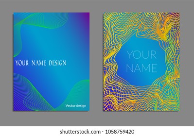 Cover design template set with abstract lines modern different color gradient style on background for decoration presentation, brochure, catalog, poster, book, magazine etc. Vector Illustration.
