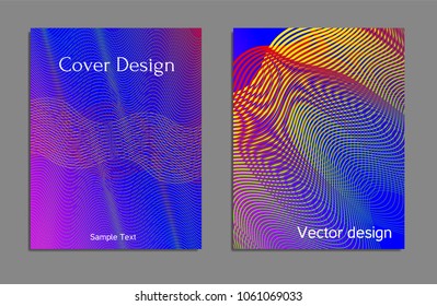 Cover design template set with abstract lines modern different color gradient style on background for decoration presentation, brochure, catalog, poster, book, magazine etc. Vector Illustration.