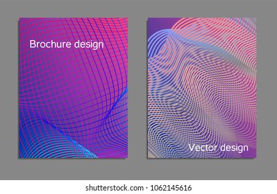 Cover design template set with abstract lines modern different color gradient style on background for decoration presentation, brochure, catalog, poster, book, magazine etc. Vector Illustration.