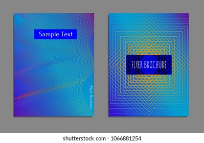 Cover design template set with abstract lines modern different color gradient style on background for decoration presentation, brochure, catalog, poster, book, magazine etc. Vector Illustration.