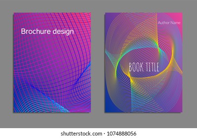 Cover design template set with abstract lines modern different color gradient style on background for decoration presentation, brochure, catalog, poster, book, magazine etc. Vector Illustration.