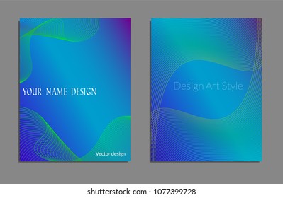Cover design template set with abstract lines modern different color gradient style on background for decoration presentation, brochure, catalog, poster, book, magazine etc. Vector Illustration.