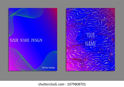 Cover design template set with abstract lines modern different color gradient style on background for decoration presentation, brochure, catalog, poster, book, magazine etc. Vector Illustration.