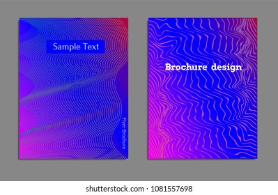 Cover design template set with abstract lines modern different color gradient style on background for decoration presentation, brochure, catalog, poster, book, magazine etc. Vector Illustration.