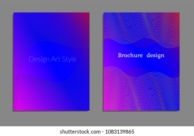 Cover design template set with abstract lines modern different color gradient style on background for decoration presentation, brochure, catalog, poster, book, magazine etc. Vector Illustration.