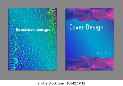 Cover design template set with abstract lines modern different color gradient style on background for decoration presentation, brochure, catalog, poster, book, magazine etc. Vector Illustration.