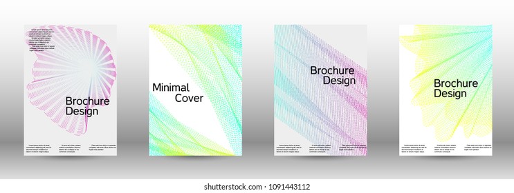 Cover design template set of a  with abstract gradient linear waves.Fashionable style. The background with is suitable for creating a banner, poster, booklet, catalog.