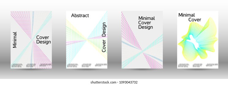 Cover design template set of a  with abstract gradient linear waves.Fashionable style. The background with is suitable for creating a banner, poster, booklet, catalog.