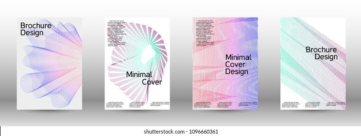Cover design template set of a  with abstract gradient linear waves.Fashionable style. The background with is suitable for creating a banner, poster, booklet, catalog.