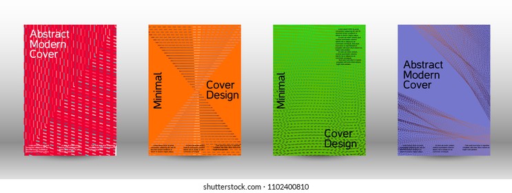 Cover design template set of a  with abstract gradient linear waves.Fashionable style. The background with is suitable for creating a banner, poster, booklet, catalog.