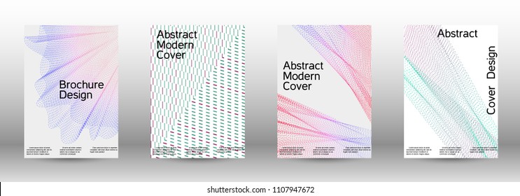 Cover design template set of a  with abstract gradient linear waves.Fashionable style. The background with is suitable for creating a banner, poster, booklet, catalog.