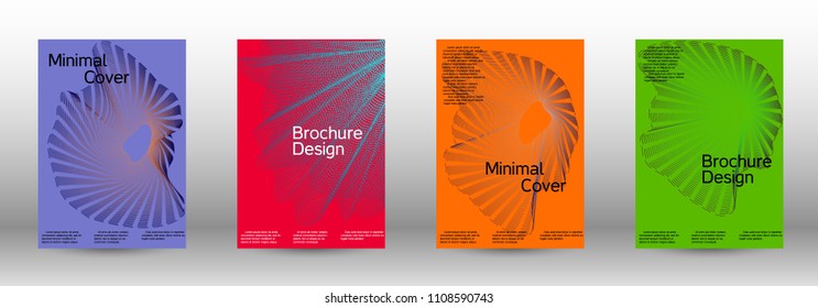 Cover design template set of a  with abstract gradient linear waves.Fashionable style. The background with is suitable for creating a banner, poster, booklet, catalog.